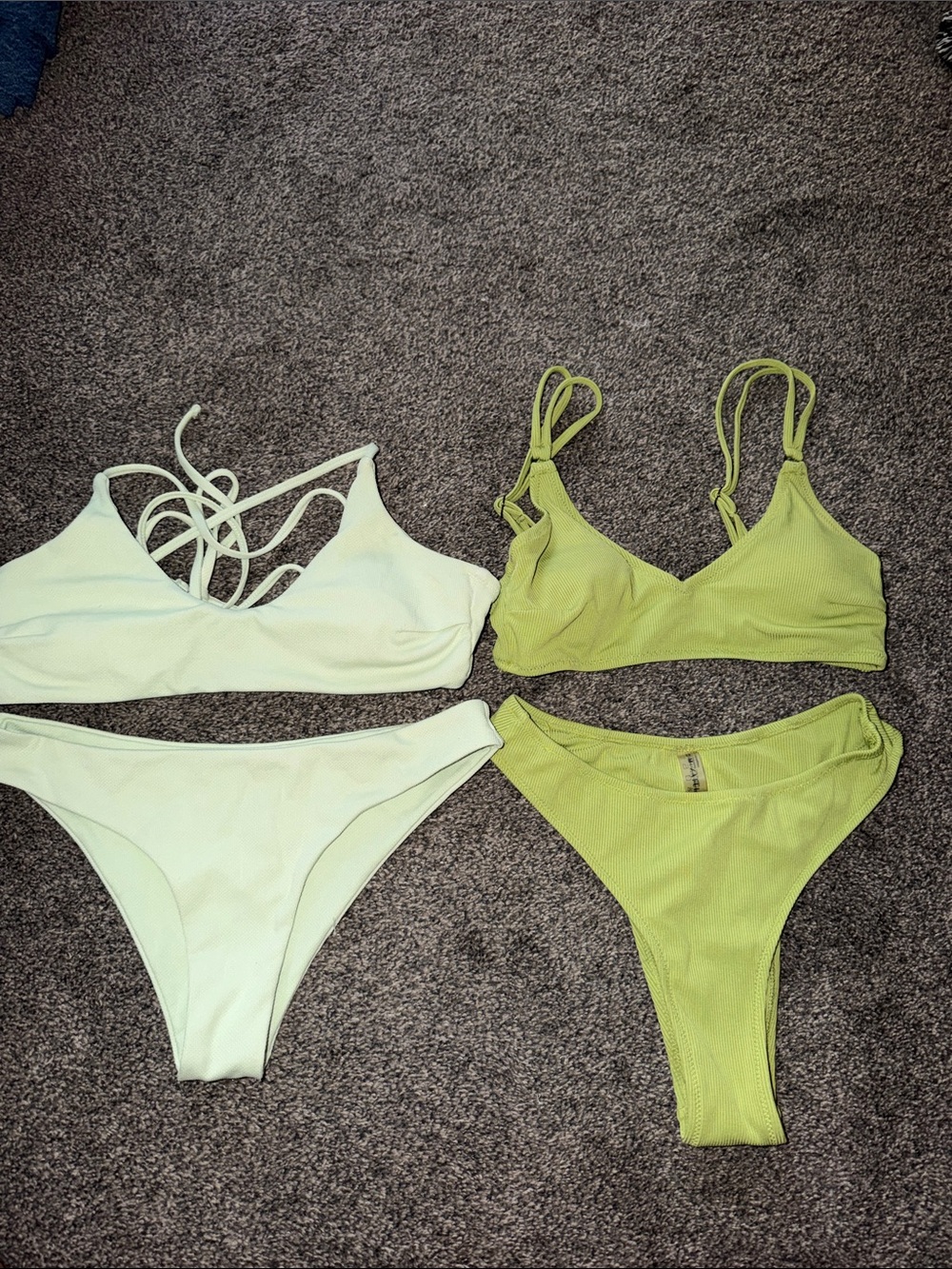 Women’s Two-Piece Bikini Set - Light Mint and Lime